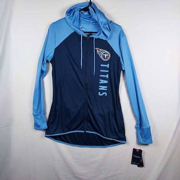 Tennessee Titans Women’s M Fanatics Full Zip Hoodie Jacket NFL Blue NWT Medium - Picture 1 of 14